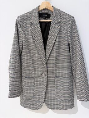 Vero Moda Black & White Oversized Houndstooth Blazer